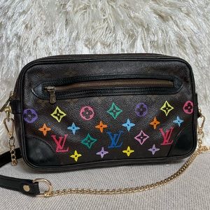 Louis Vuitton Custom Multicolor Monogram Crossbody Clutch